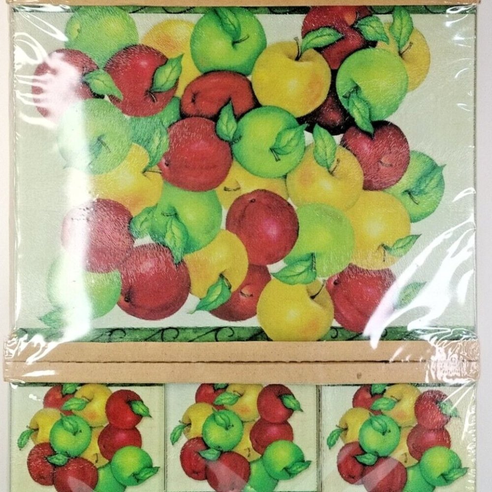Creative Home Tempered Glass Multipurpose 10"X12" Board 6 Coasters 4" New